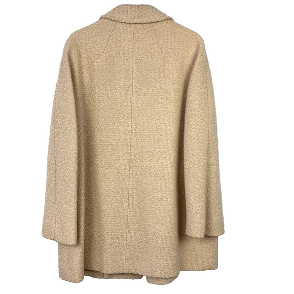 Vintage Betty Rose Tan Textured 3-Button Twee Teddy Coat M/L - Picture 4 of 4